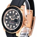 Rolex Yacht-Master 40 18k RG Oysterflex Black Dial Mens Watch B/P '15 116655