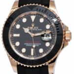 Rolex Yacht-Master 40 18k Rose Gold Oysterflex Black Dial Mens Watch 126655