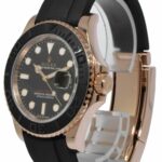 Rolex Yacht-Master 40 18k Rose Gold Oysterflex Black Dial Mens Watch 126655