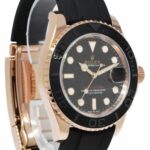 Rolex Yacht-Master 40 18k Rose Gold Oysterflex Black Dial Mens Watch 126655