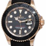 Rolex Yacht-Master 40 18k Rose Gold Oysterflex Black Dial Mens Watch 126655