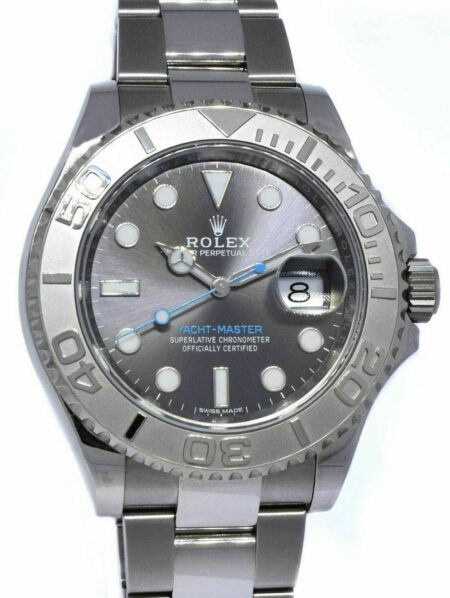 Rolex Yacht-Master 40 Steel 
Platinum Rhodium Dial Mens Watch 116622