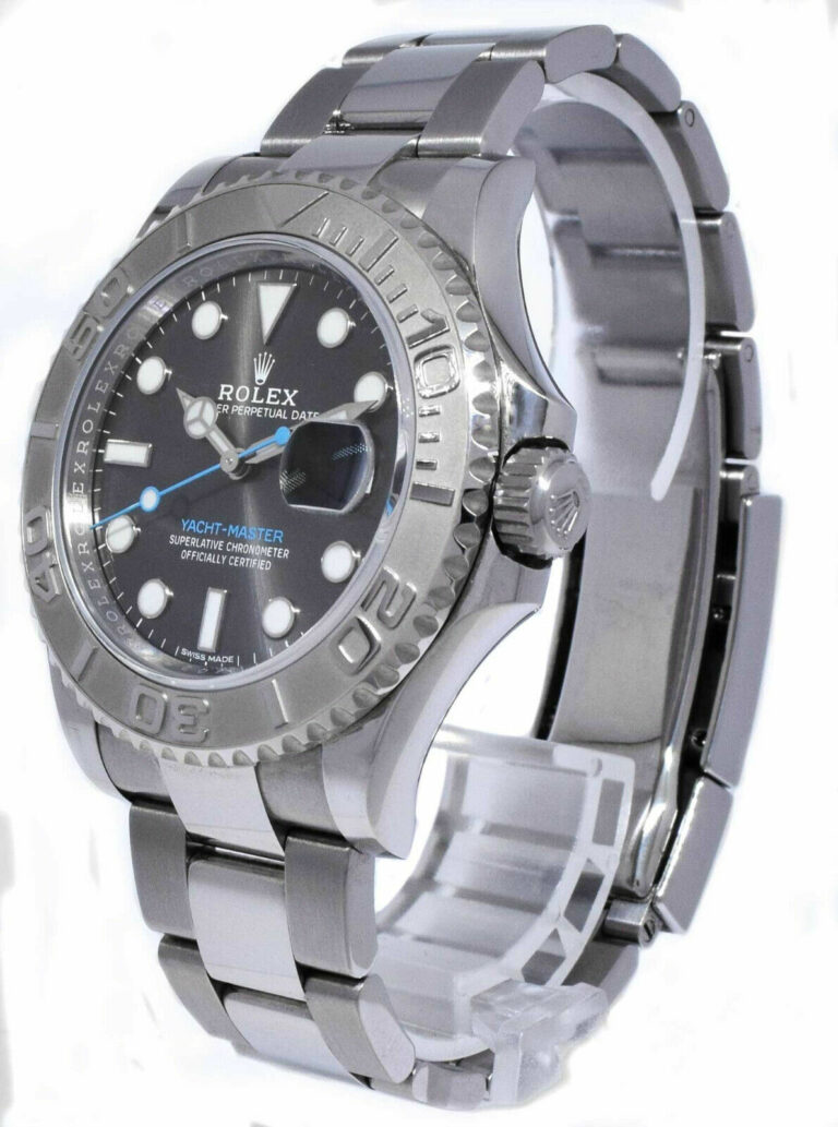 Rolex Yacht-Master 40 Steel 
Platinum Rhodium Dial Mens Watch 116622