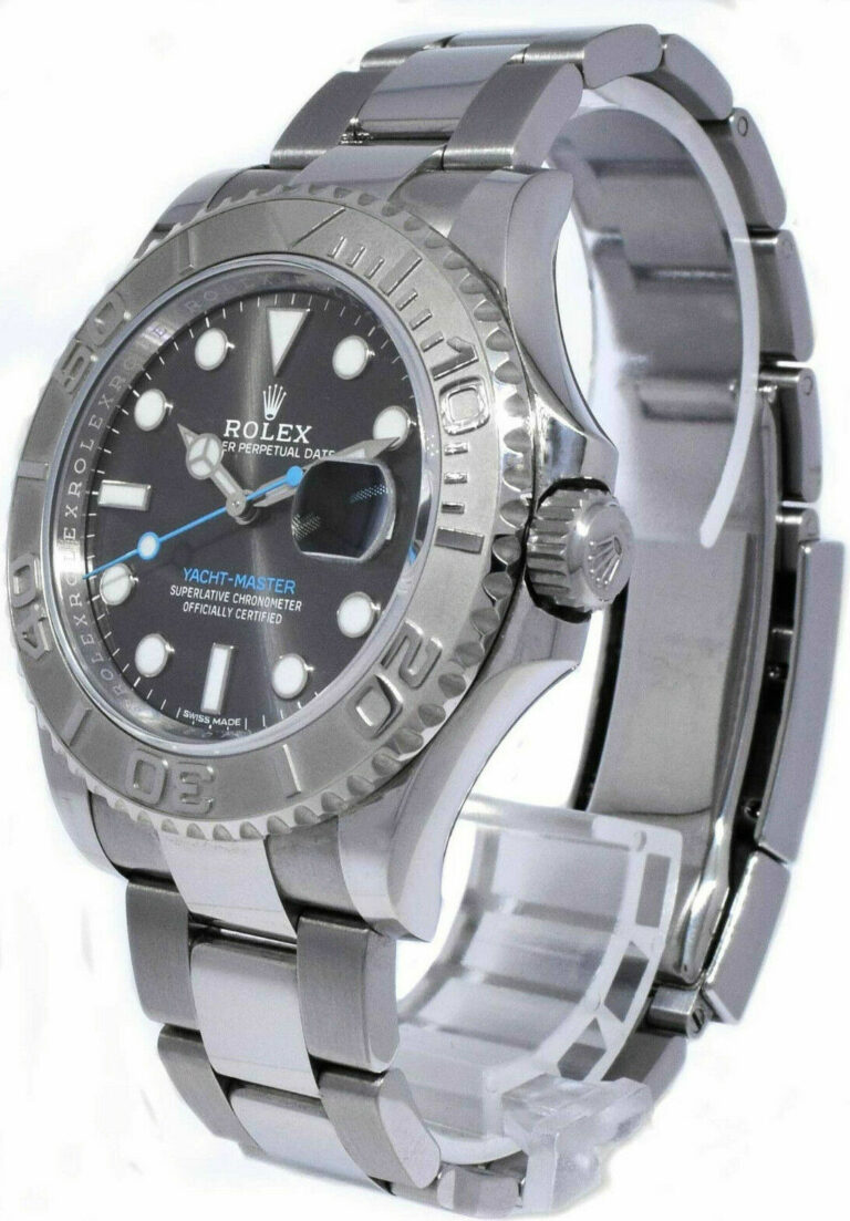 Rolex Yacht-Master 40 Steel 
Platinum Rhodium Dial Mens Watch 116622