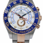 Rolex Yacht-Master II 18k RG/Steel Cerachrom White Dial Watch '16 B/P 116681