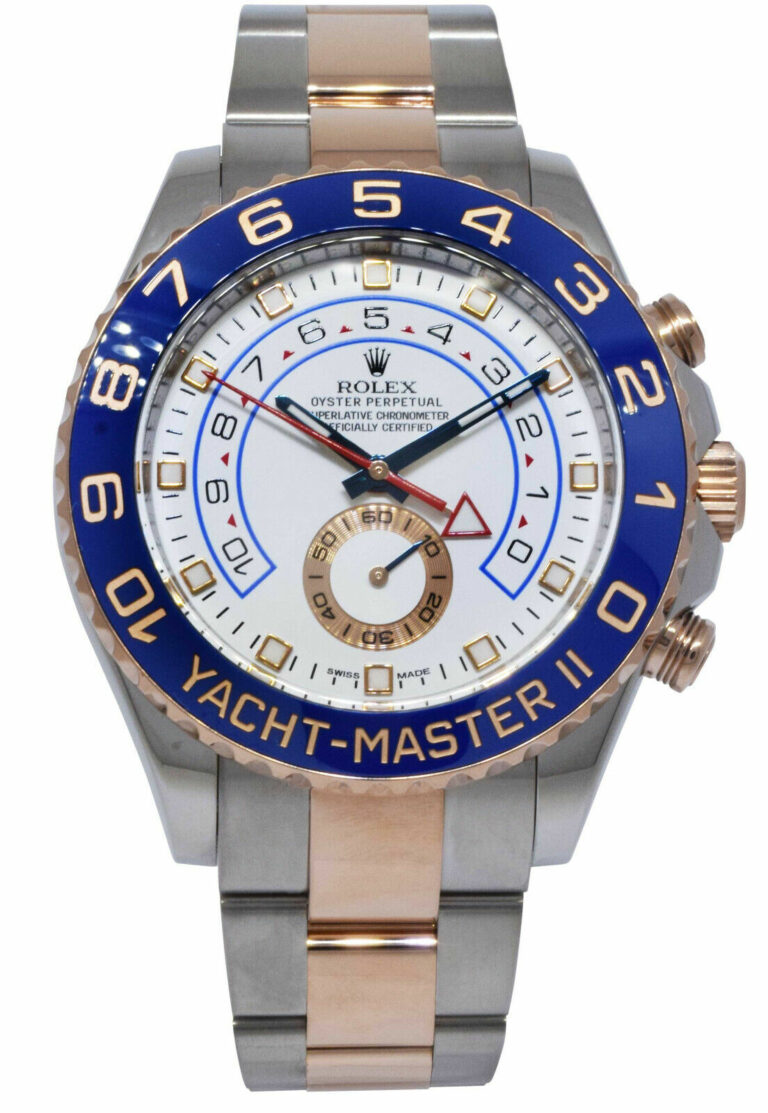 Rolex Yacht-Master II 18k RG/Steel Cerachrom White Dial Watch '16 B/P 116681