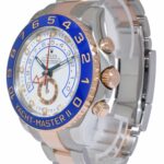 Rolex Yacht-Master II 18k Rose Gold/Steel White Dial Mens 44mm Watch 116681