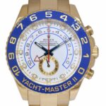 Rolex Yacht-Master II 18k Yellow Gold White Dial Blue Ceramic 44mm Watch 116688