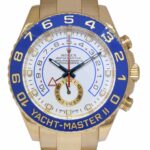 Rolex Yacht-Master II 18k Yellow Gold White Dial Blue Ceramic 44mm Watch 116688