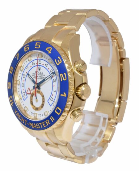 Rolex Yacht-Master II 18k Yellow Gold White Dial Blue Ceramic 44mm Watch 116688