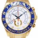 Rolex Yacht-Master II 18k YG White Dial Blue Ceramic 44mm Watch+ Card '14 116688