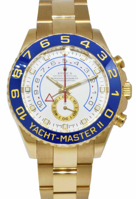 Rolex Yacht-Master II 18k YG White Dial Ceramic 44mm Watch+ Card V 09' 116688