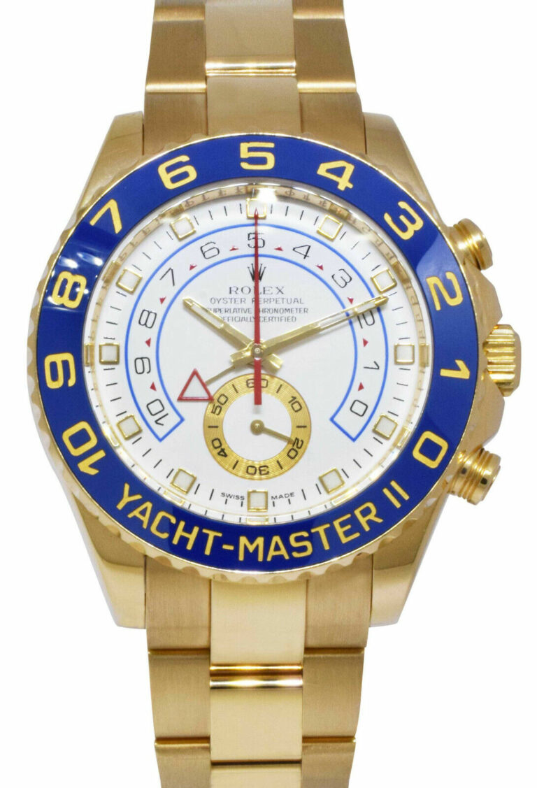 Rolex Yacht-Master II 18k YG White Dial Ceramic 44mm Watch+ Card V 09' 116688