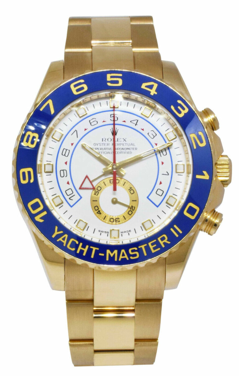 Rolex Yacht-Master II 18k YG White Dial Ceramic 44mm Watch+ Card V 09' 116688