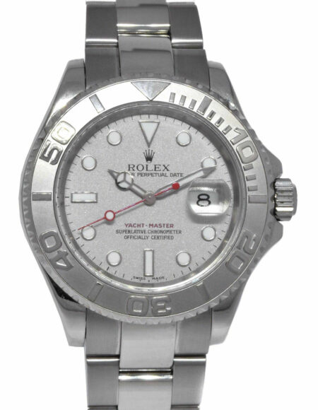 Rolex Yacht-Master Stainless Steel 
Platinum Mens 40mm Automatic Watch A 16622