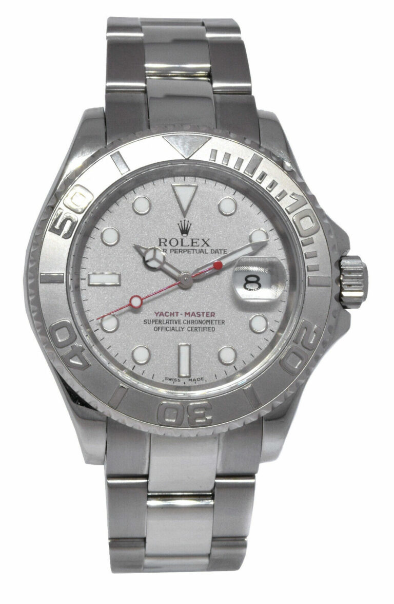 Rolex Yacht-Master Stainless Steel 
Platinum Mens 40mm Automatic Watch A 16622