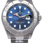 Rolex Yacht-Master Steel 
Platinum Bezel Blue Dial Mens 40mm Watch +Card 116622