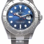 Rolex Yacht-Master Steel 
Platinum Bezel Blue Dial Mens 40mm Watch +Card 116622