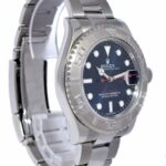 Rolex Yacht-Master Steel 
Platinum Bezel Blue Dial Mens 40mm Watch +Card 116622