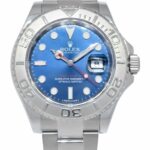 Rolex Yacht-Master Steel 
Platinum Bezel Blue Dial Mens 40mm Watch 116622