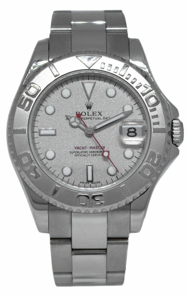 Rolex Yacht-Master Steel 
Platinum Silver Dial 35mm Midsize Watch B/P P 168622