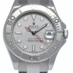 Rolex Yacht-Master Steel 
Platinum Silver Dial Ladies 35mm Watch M 168622