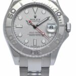 Rolex Yacht-Master Steel 
Platinum Silver Dial Ladies 35mm Watch M 168622