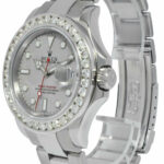 Rolex Yacht-Master Steel Platinum Dial Diamond Bezel 40mm Watch F 16622