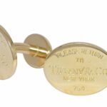 Tiffany 
Co. "Return to Tiffany" 18k Yellow Gold Cufflinks +Pouch