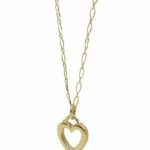 Tiffany 
Co. Heart Key 18k Yellow Gold Pendant Long Chain Necklace 31"