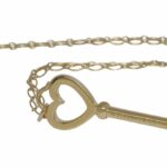 Tiffany 
Co. Heart Key 18k Yellow Gold Pendant Long Chain Necklace 31"