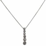 Tiffany 
Co. Jazz Graduated Drop Diamond Pendant Platinum Chain Necklace 16"