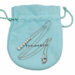 Tiffany 
Co. Jazz Graduated Drop Diamond Pendant Platinum Chain Necklace 16"