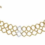 Tiffany 
Co. Paloma Picasso 18k Yellow Gold Platinum 
Diamond Bracelet 7"