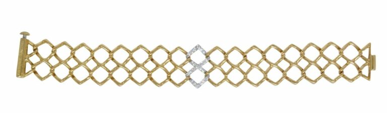 Tiffany 
Co. Paloma Picasso 18k Yellow Gold Platinum 
Diamond Bracelet 7"