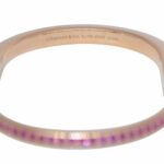 Tiffany 
Co. Tiffany Lock Bangle 18k Rose Gold Pink Sapphires Bracelet Medium