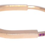 Tiffany 
Co. Tiffany Lock Bangle 18k Rose Gold Pink Sapphires Bracelet Medium