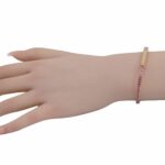 Tiffany 
Co. Tiffany Lock Bangle 18k Rose Gold Pink Sapphires Bracelet Medium