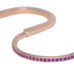 Tiffany 
Co. Tiffany Lock Bangle 18k Rose Gold Pink Sapphires Bracelet Medium