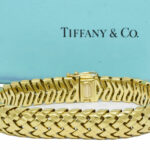 Tiffany 
Co. Vannerie 18k Yellow Gold Woven Link Bracelet 7" with Box