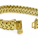 Tiffany 
Co. Vannerie 18k Yellow Gold Woven Link Bracelet 7" with Box