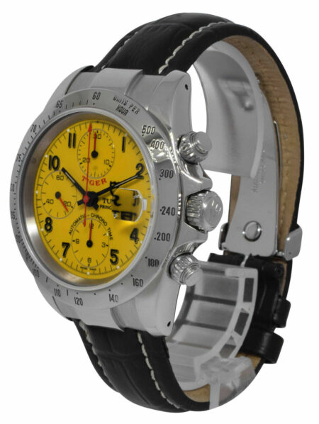 Tudor Prince Date Tiger Chrono Steel Yellow Dial Mens 40mm Watch +Box 79280P