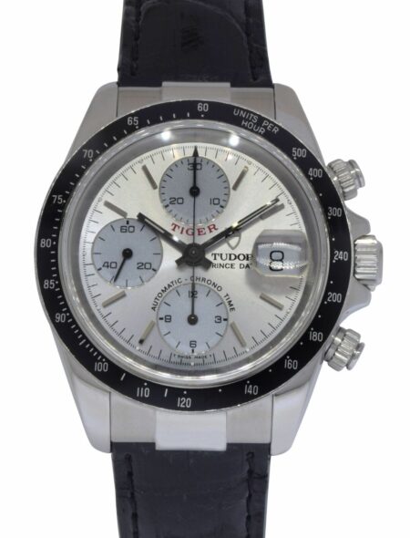 Tudor Prince Date Tiger Chrono Time Chrono Steel Mens 40mm Watch +Box 79260P