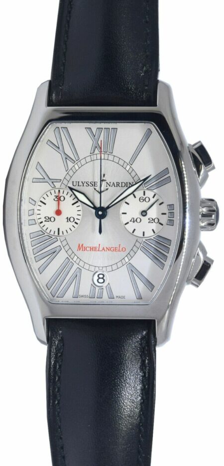 Ulysse Nardin Michelangelo Chronograph Stainless Steel Silver Mens Watch 563-62