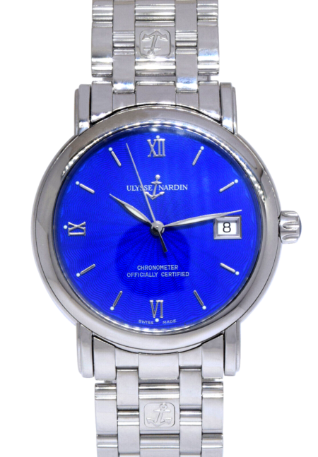 Ulysse Nardin San Marco Stainless Steel Blue Dial Mens 37mm Watch B/P 133-72-9