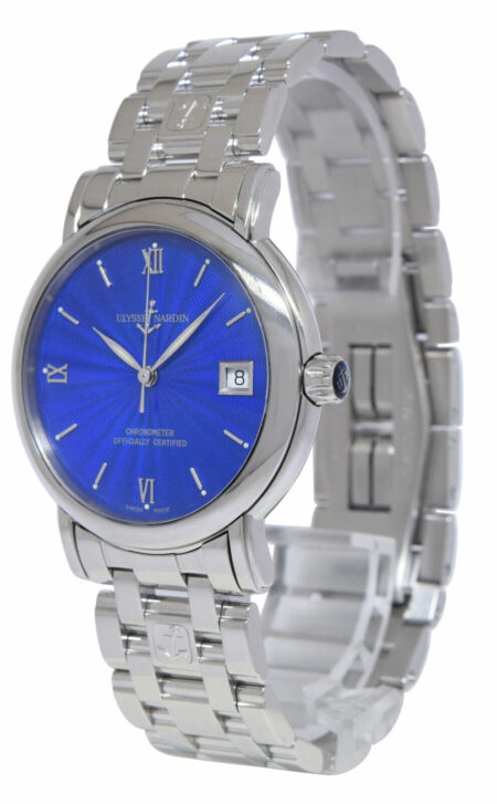 Ulysse Nardin San Marco Stainless Steel Blue Dial Mens 37mm Watch B/P 133-72-9