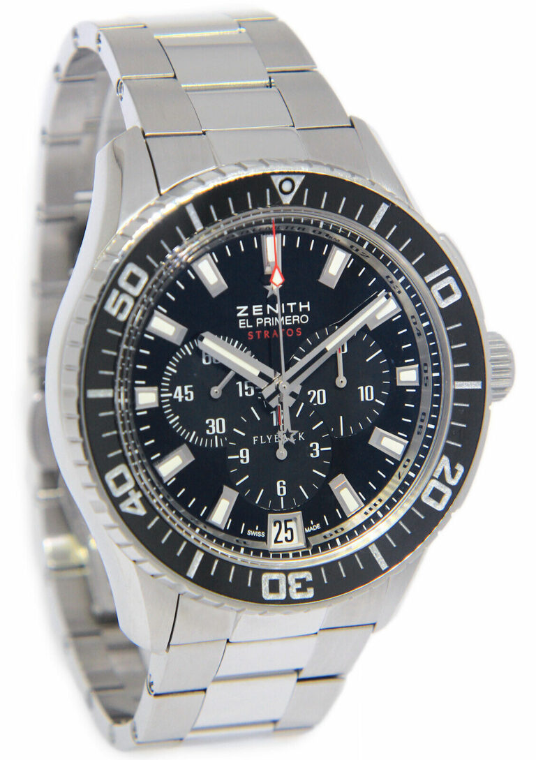 Zenith El Primero Stratos Flyback Chronograph Steel Mens Watch B/P 03.2060.405