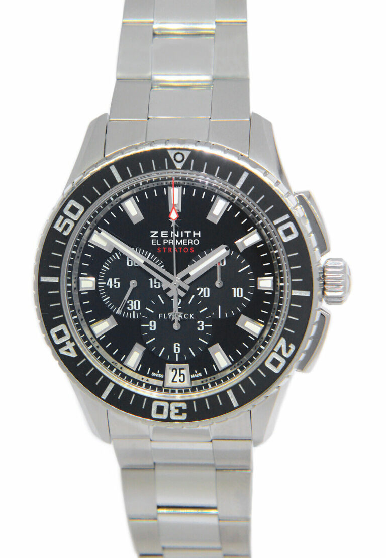 Zenith El Primero Stratos Flyback Chronograph Steel Mens Watch B/P 03.2060.405