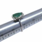 Ladies 14K White Gold Diamond 
Emerald Ring 7.25