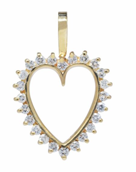 Ladies 14k Yellow Gold 
Diamond Heart Pendant